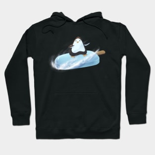 Ice Block Penguin Sledding Snowboard Hoodie